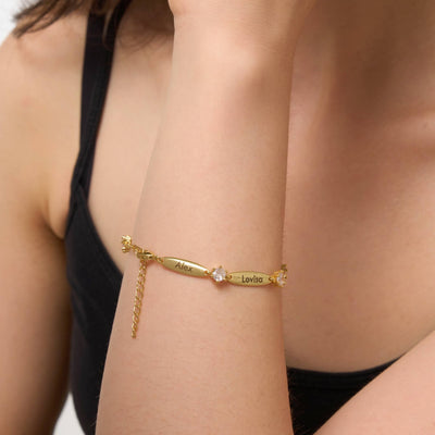 Pulsera Personalizada con Barras y Cristales