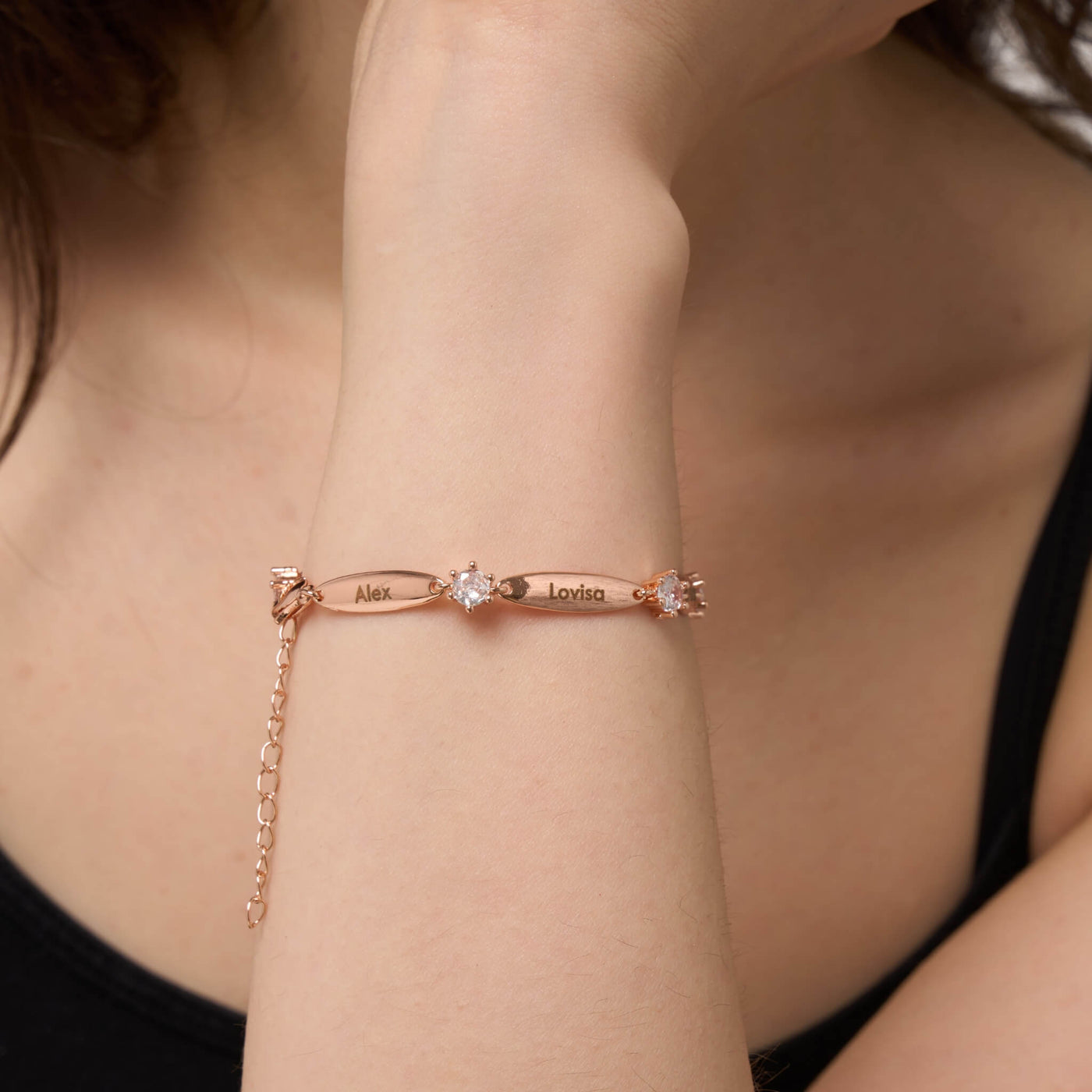 Pulsera Personalizada con Barras y Cristales