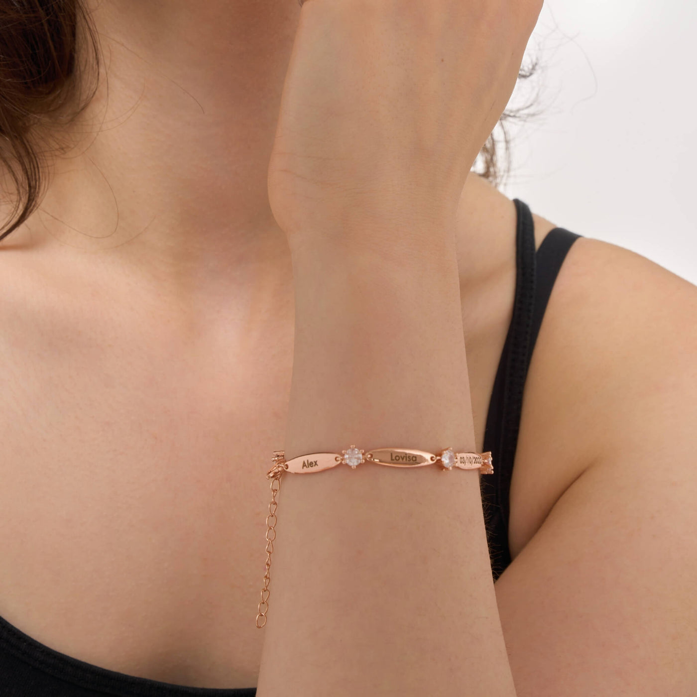 Pulsera Personalizada con Barras y Cristales
