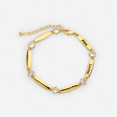 Pulsera Personalizada con Barras y Cristales