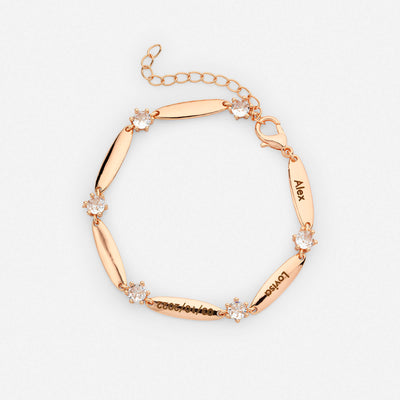 Pulsera Personalizada con Barras y Cristales