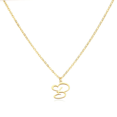 Collier Lettre En Cursive Cœur