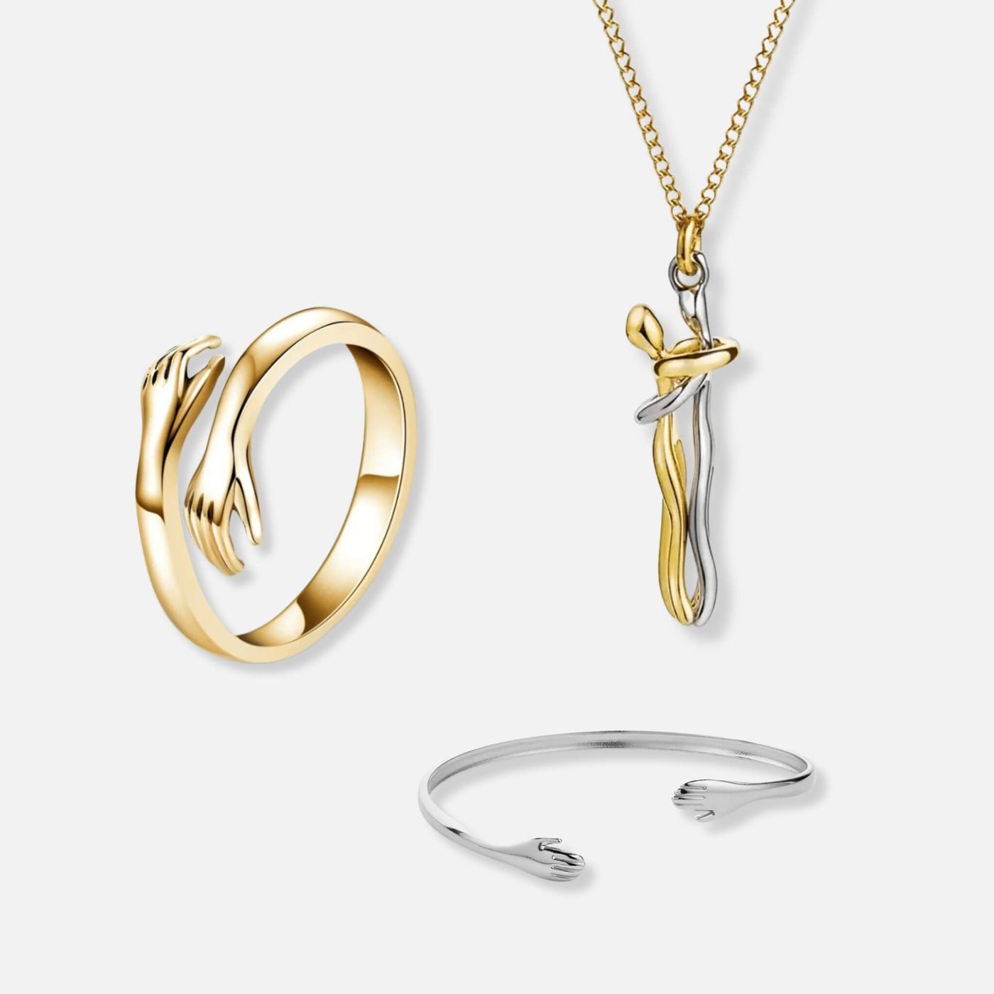 Anillo de Abrazo, Collar de Abrazos y Pulsera de Abrazo