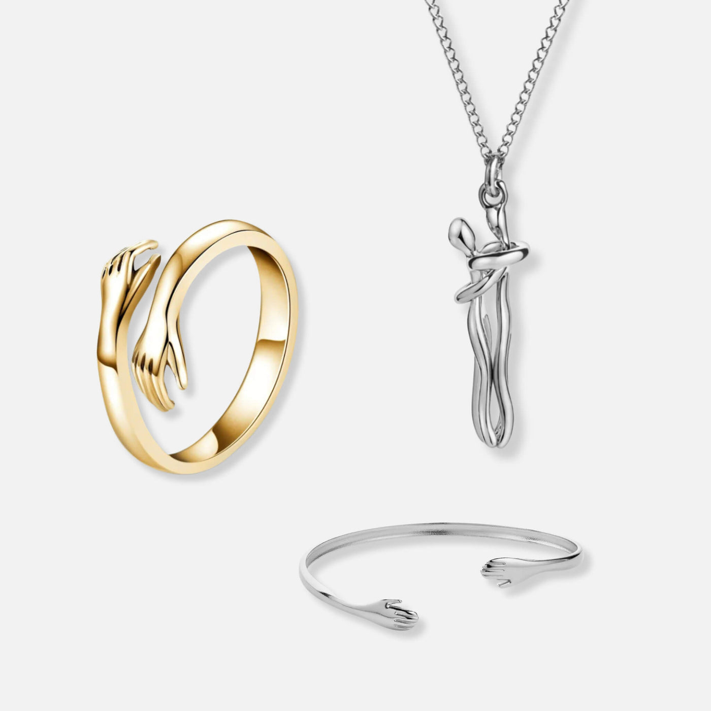 Anillo de Abrazo, Collar de Abrazos y Pulsera de Abrazo