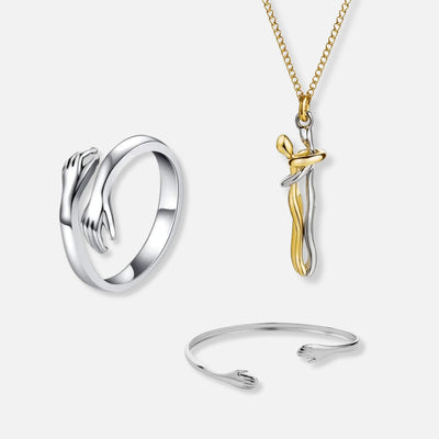 Anillo de Abrazo, Collar de Abrazos y Pulsera de Abrazo