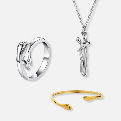 Anillo de Abrazo, Collar de Abrazos y Pulsera de Abrazo