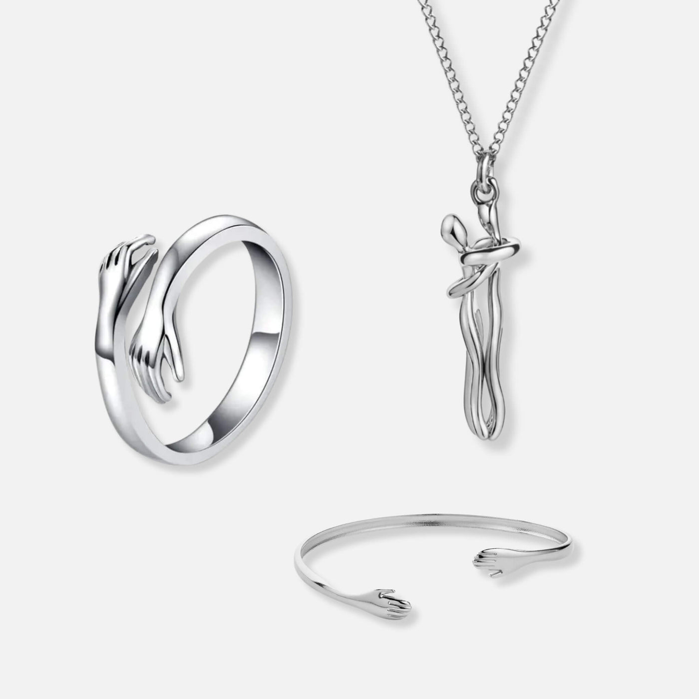 Anillo de Abrazo, Collar de Abrazos y Pulsera de Abrazo